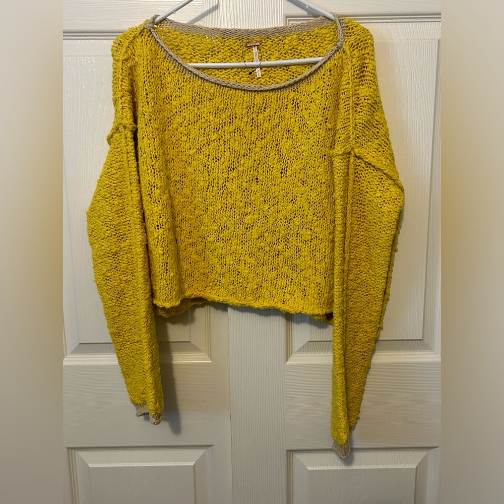 Free People Yellow Knit Sweater